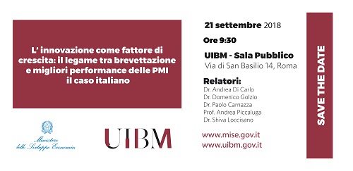 21/09/2018- L’innovazione Come Fattore Di Crescita: Il Legame Tra Brevettazione E Migliori Performance Delle PMI, Il Caso Italiano